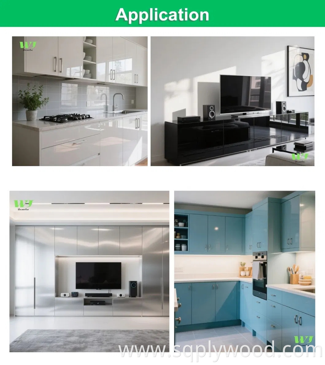 16mm High Glossy / Acrylic UV/ Metallic Medium Density Fiberboard Melamine MDF